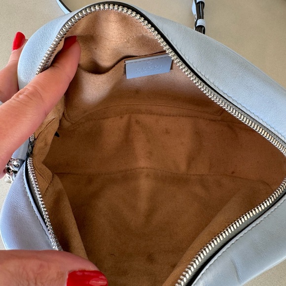 Authentic gently used Gucci GG Marmont Matelasse small crossbody bag baby blue - Picture 7 of 10